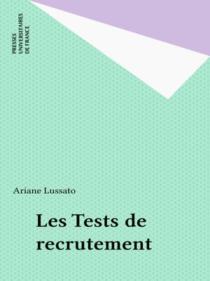 cover image of Les Tests de recrutement